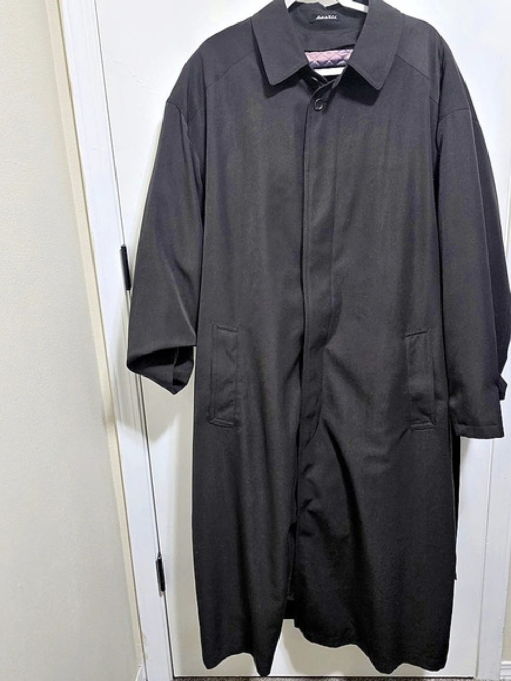 Vintage Sanyo Carol Corey Wool Trench Coat Black Size 42R